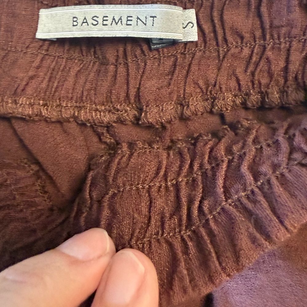 Basement Wide Leg Pants Size S – Chocolate Brown – Rayon/Nylon Blend - Picture 7 of 9